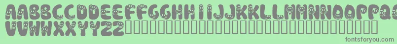 KrSmile Font – Gray Fonts on Green Background