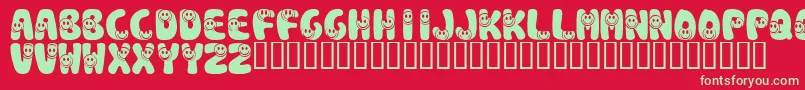 KrSmile Font – Green Fonts on Red Background