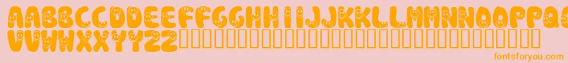 KrSmile Font – Orange Fonts on Pink Background