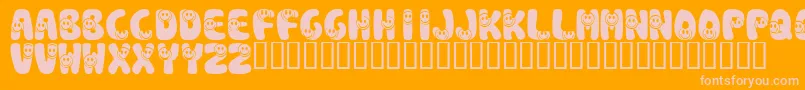 KrSmile Font – Pink Fonts on Orange Background