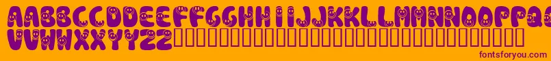 KrSmile Font – Purple Fonts on Orange Background