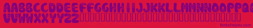 フォントKrSmile – 赤い背景に紫のフォント