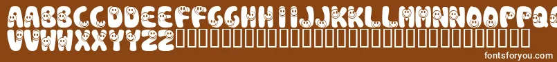 KrSmile Font – White Fonts on Brown Background
