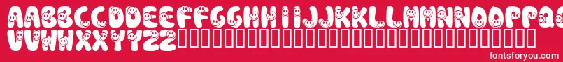 Fonte KrSmile – fontes brancas em um fundo vermelho