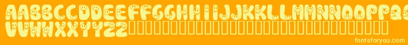 KrSmile-Schriftart – Gelbe Schriften auf orangefarbenem Hintergrund