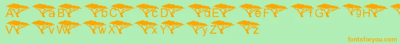 UnderAnAcaciaTree Font – Orange Fonts on Green Background