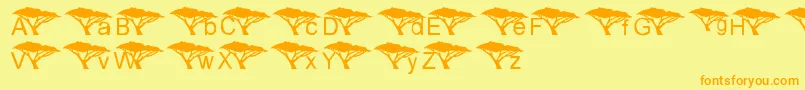 UnderAnAcaciaTree Font – Orange Fonts on Yellow Background