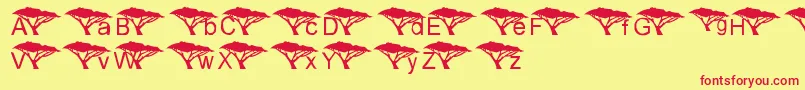 UnderAnAcaciaTree Font – Red Fonts on Yellow Background