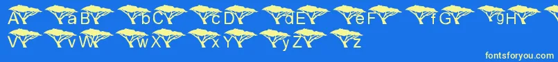 UnderAnAcaciaTree Font – Yellow Fonts on Blue Background