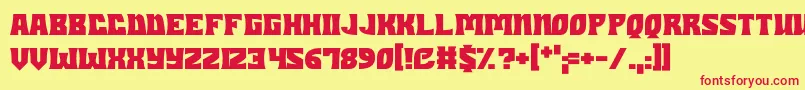 Dungeons Font – Red Fonts on Yellow Background
