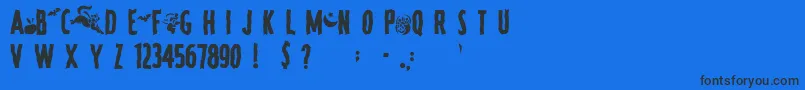 SpookyRegular Font – Black Fonts on Blue Background