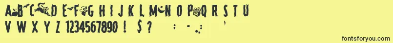 SpookyRegular Font – Black Fonts on Yellow Background