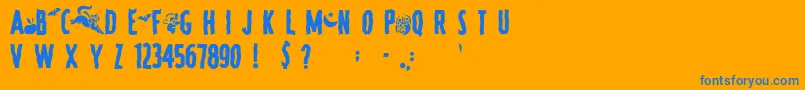 fuente SpookyRegular – Fuentes Azules Sobre Fondo Naranja