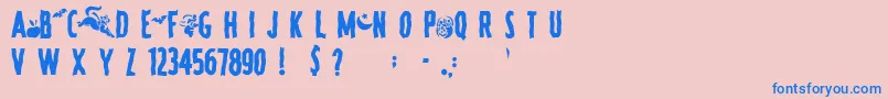 SpookyRegular Font – Blue Fonts on Pink Background