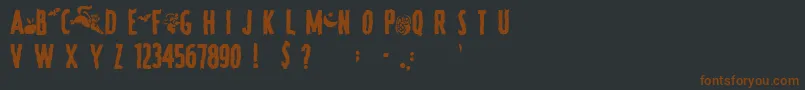 Fonte SpookyRegular – fontes marrons em um fundo preto