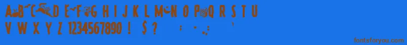 Fonte SpookyRegular – fontes marrons em um fundo azul