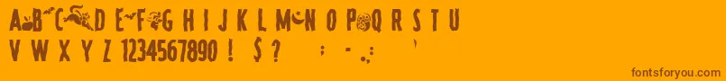 Шрифт SpookyRegular – коричневые шрифты на оранжевом фоне