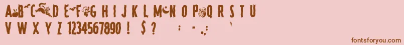 SpookyRegular Font – Brown Fonts on Pink Background