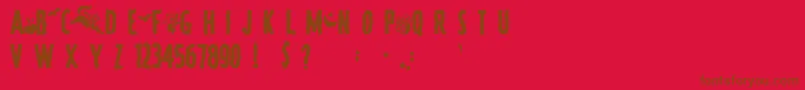 SpookyRegular Font – Brown Fonts on Red Background