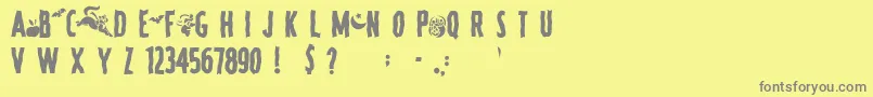 SpookyRegular Font – Gray Fonts on Yellow Background