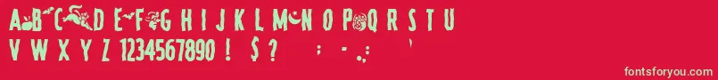 SpookyRegular Font – Green Fonts on Red Background