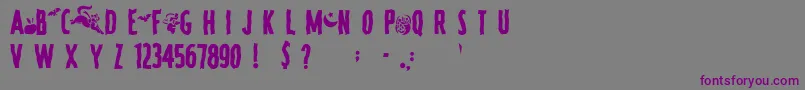 SpookyRegular Font – Purple Fonts on Gray Background