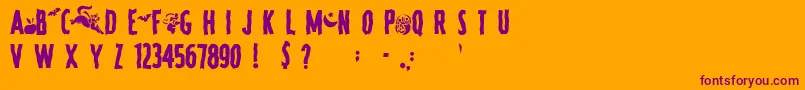 SpookyRegular-fontti – violetit fontit oranssilla taustalla