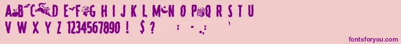Шрифт SpookyRegular – фиолетовые шрифты на розовом фоне