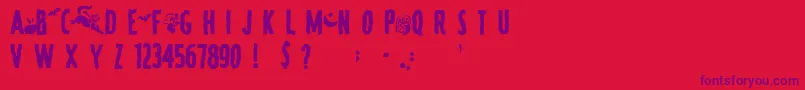 フォントSpookyRegular – 赤い背景に紫のフォント