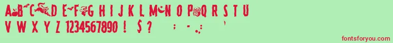 SpookyRegular Font – Red Fonts on Green Background