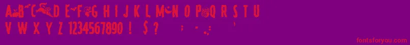 SpookyRegular Font – Red Fonts on Purple Background