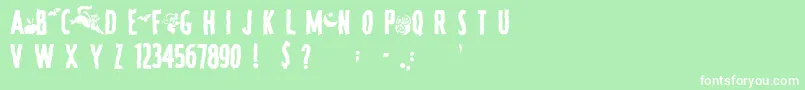 SpookyRegular Font – White Fonts on Green Background