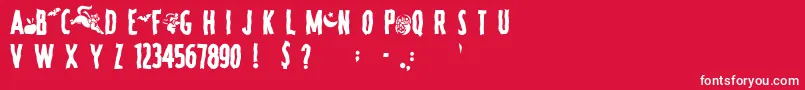 フォントSpookyRegular – 赤い背景に白い文字