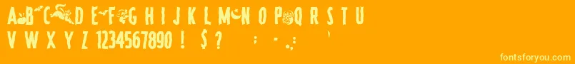 SpookyRegular-fontti – keltaiset fontit oranssilla taustalla