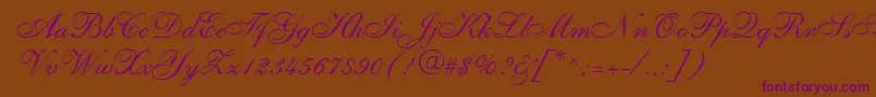 TorpedRegular Font – Purple Fonts on Brown Background