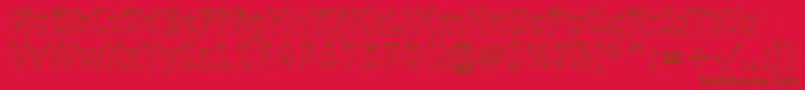 ARewinderdemish-Schriftart – Braune Schriften auf rotem Hintergrund