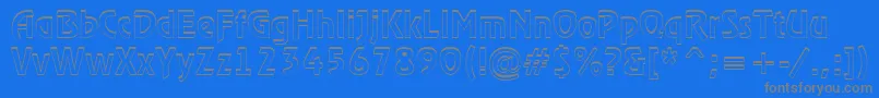 ARewinderdemish-fontti – harmaat kirjasimet sinisellä taustalla
