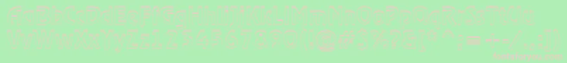 Шрифт ARewinderdemish – розовые шрифты на зелёном фоне