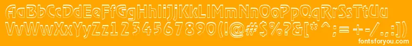 Fonte ARewinderdemish – fontes brancas em um fundo laranja