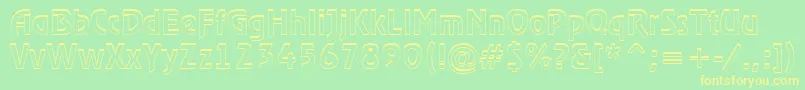 ARewinderdemish-fontti – keltaiset fontit vihreällä taustalla