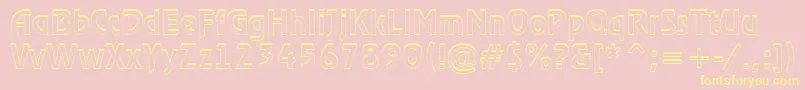 ARewinderdemish-Schriftart – Gelbe Schriften auf rosa Hintergrund