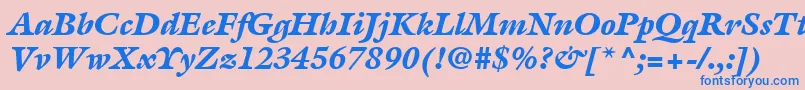 ItcGalliardLtBlackItalic Font – Blue Fonts on Pink Background