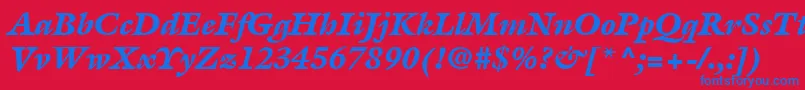 ItcGalliardLtBlackItalic Font – Blue Fonts on Red Background