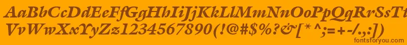 ItcGalliardLtBlackItalic Font – Brown Fonts on Orange Background