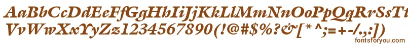 ItcGalliardLtBlackItalic-fontti – ruskeat fontit valkoisella taustalla