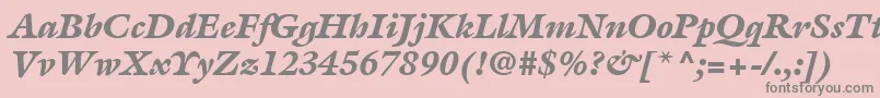 ItcGalliardLtBlackItalic-Schriftart – Graue Schriften auf rosa Hintergrund