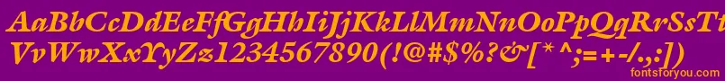 Lisätietoja ItcGalliardLtBlackItalic-fontista ItcGalliardLtBlackItalic-fontti – oranssit fontit violetilla taustalla