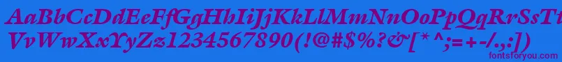 Шрифт ItcGalliardLtBlackItalic – фиолетовые шрифты на синем фоне