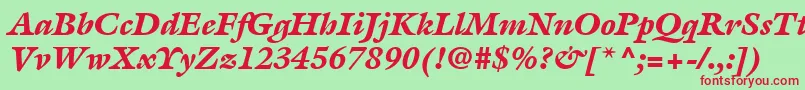 ItcGalliardLtBlackItalic Font – Red Fonts on Green Background