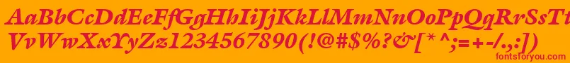 ItcGalliardLtBlackItalic Font – Red Fonts on Orange Background